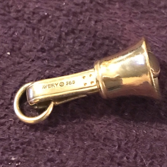 JAMES AVERY RETIRED 3D Musical HAND BELL CHARM STERLING SILVER Earrings